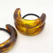 Double Crescent Hair Cuff Tie Tortoise