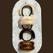 Double Crescent Hair Cuff Tie Champagne