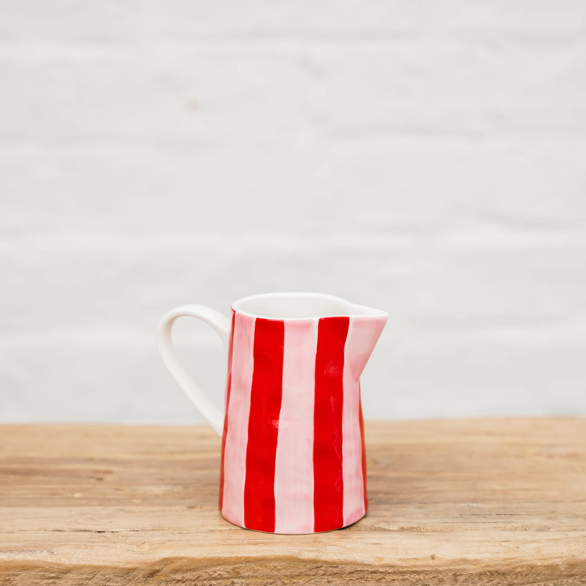 Pink & Red Stripe Milk Jug