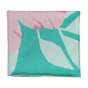 Cotton Knit Throw Hibiscus
