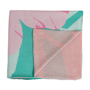Cotton Knit Throw Hibiscus