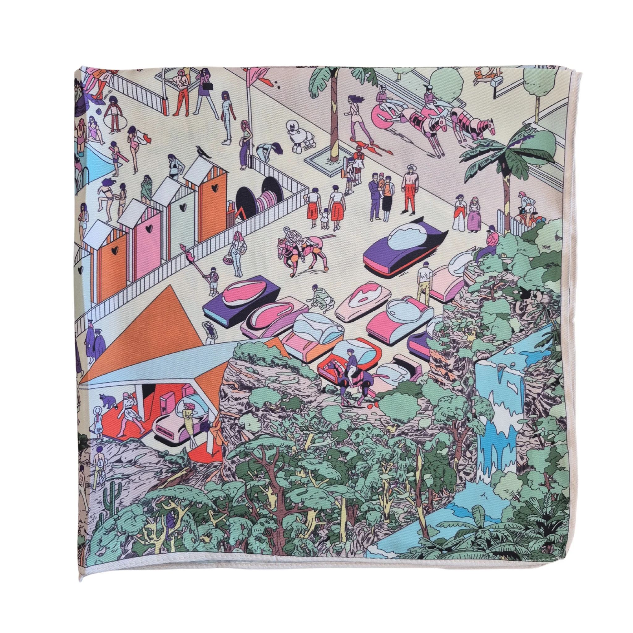 City Print Satin Scarf