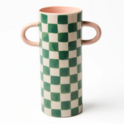Griffe Green Check Bud Vase