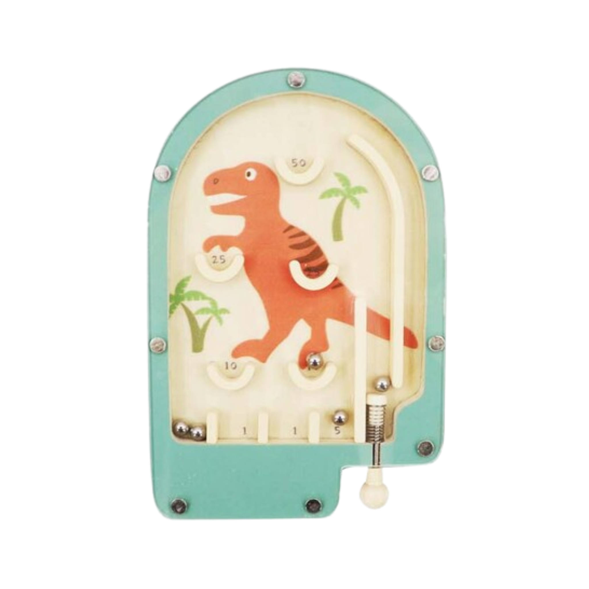 Mini Wooden Pinball Game Red Dinosaur