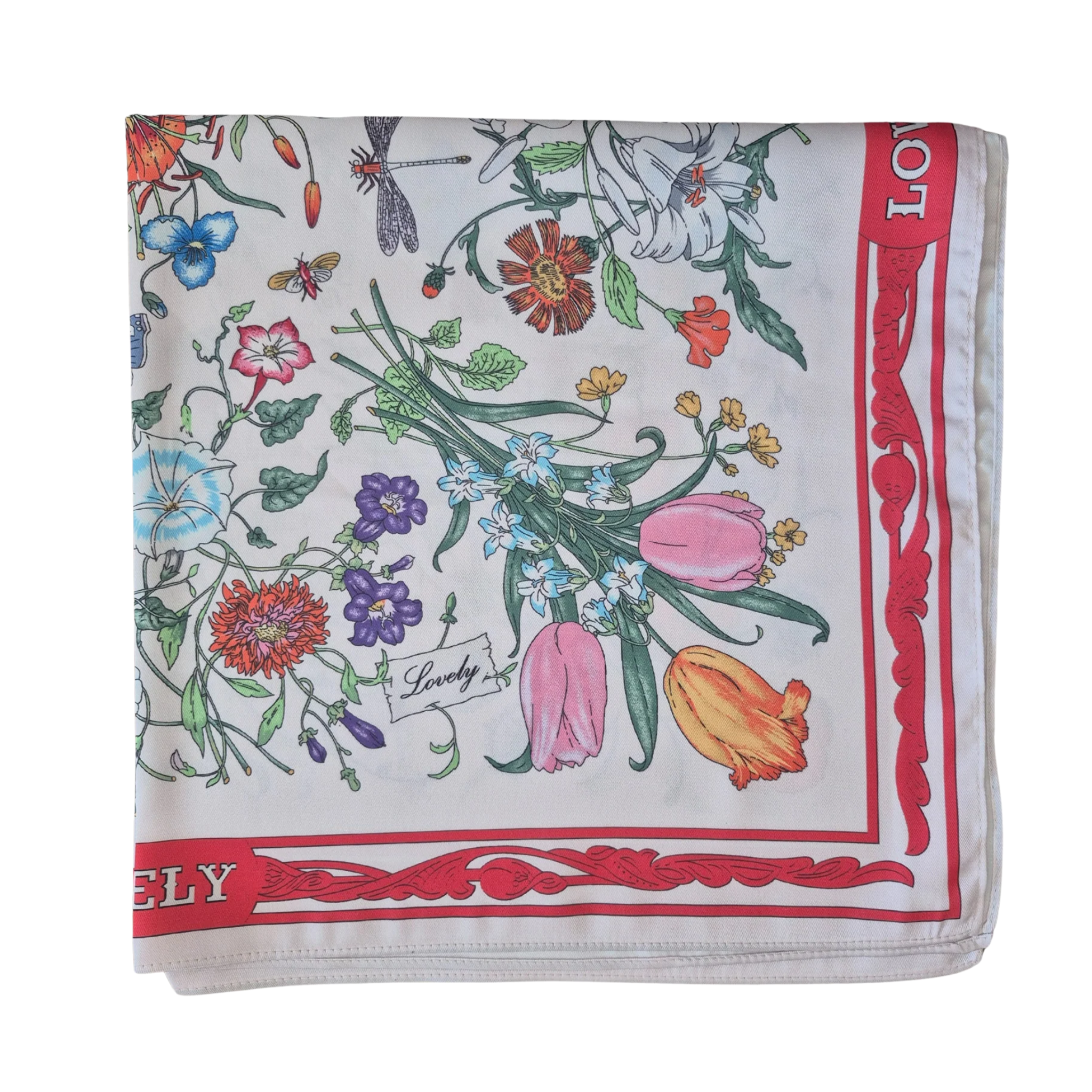 Floral Print Satin Scarf