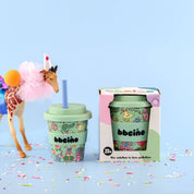 Reusable BambinoCino Bamboo Cup Party Animal Green (240ml)