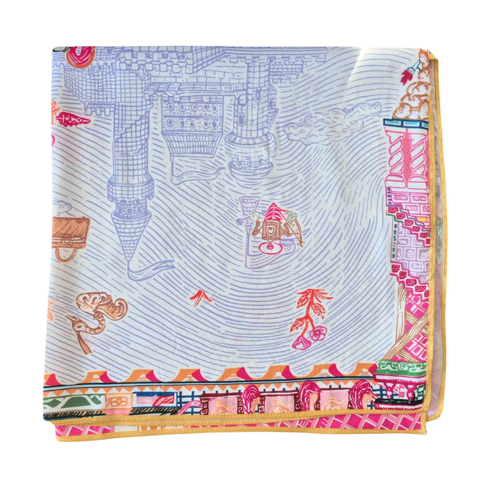 Castle Print Satin Scarf