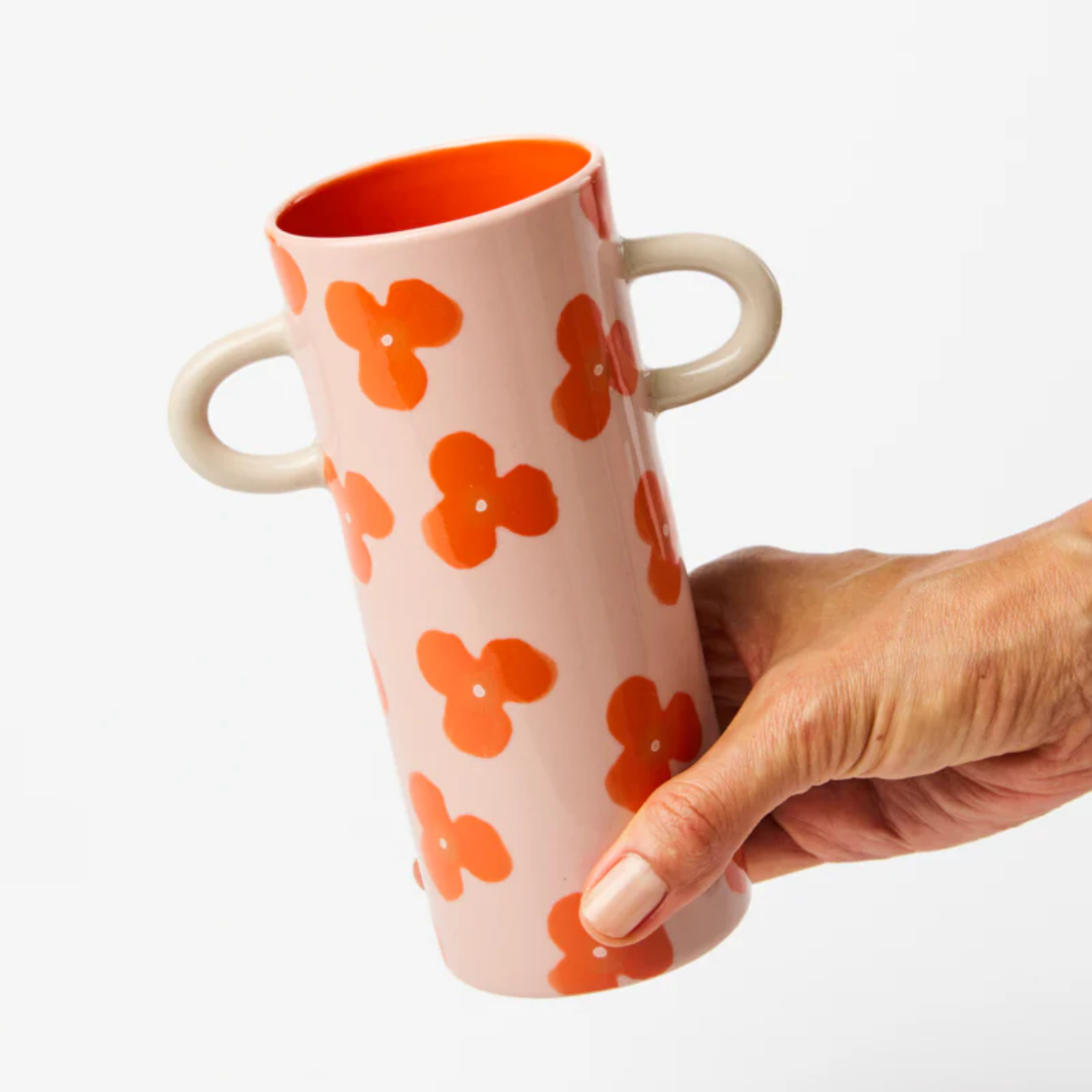 Griffe Pink Red Floral Bud Vase