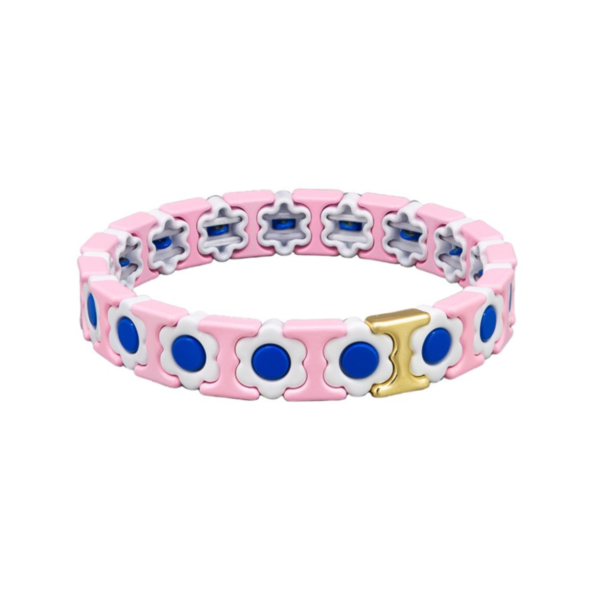 Pink Daisy Tile Bracelet
