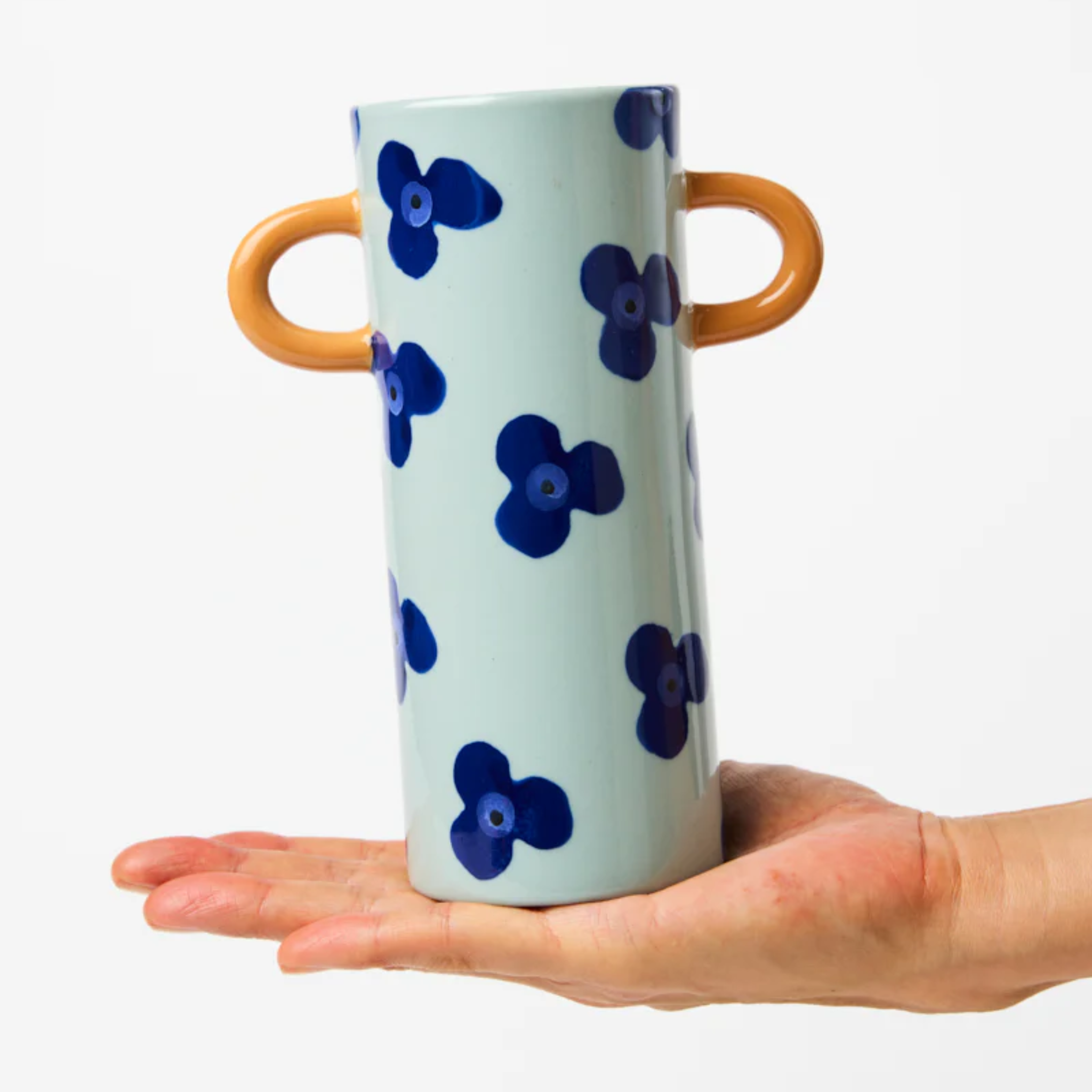 Griffe Navy Sky Floral Bud Vase