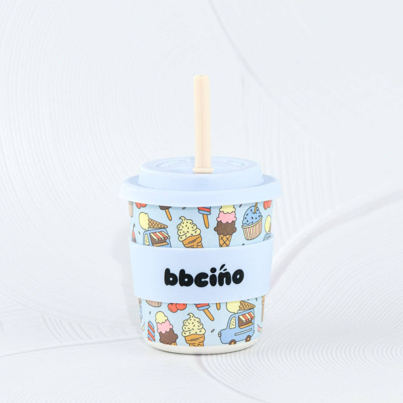 Reusable BambinoCino Bamboo Cup Scoops Blue (240ml)