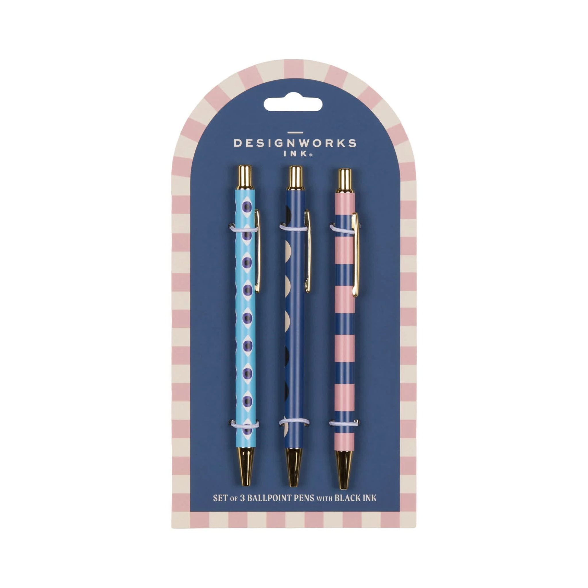 A Dopo Set Of 3 Pens Eye, Moon & Stripe