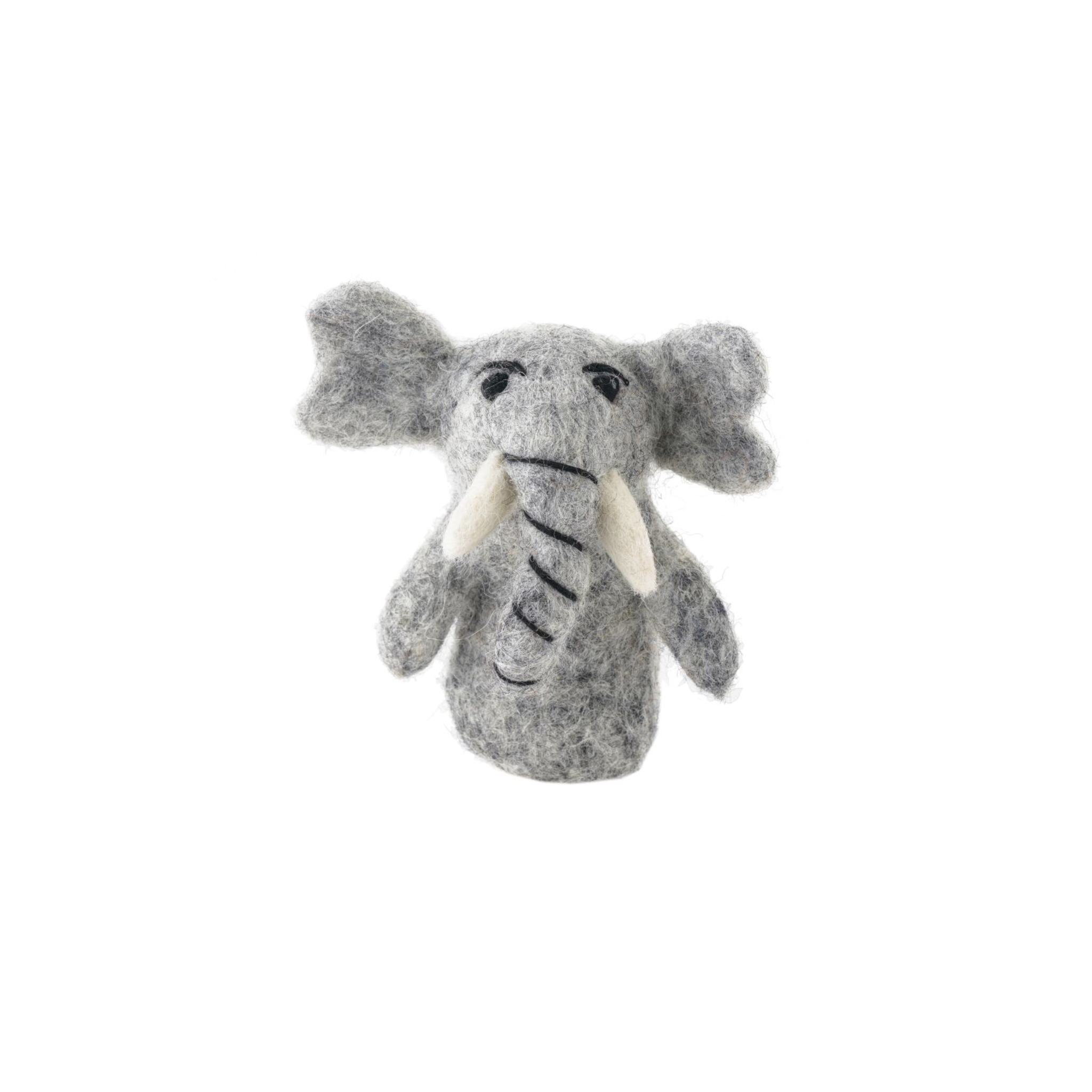 Handmade Felted Finger Puppet Elephant