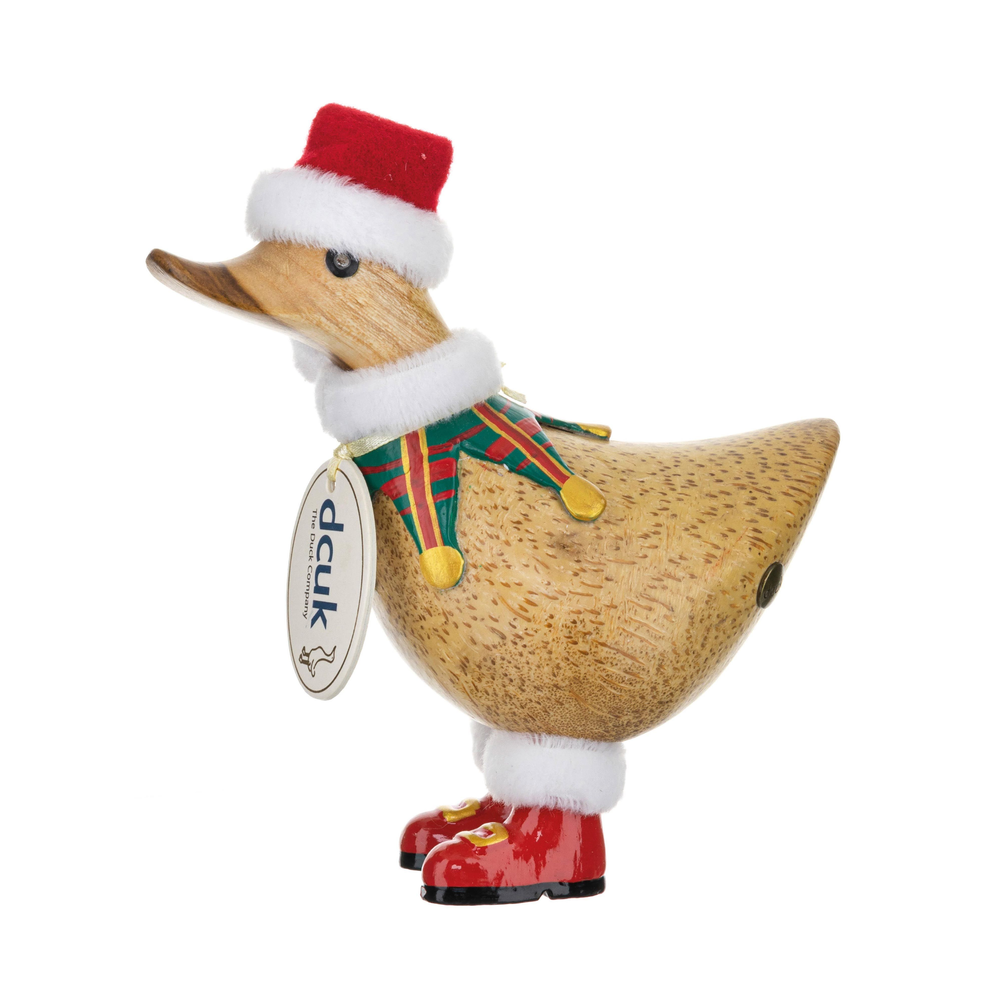 Traditional Tartan Christmas Ducky Elf Red