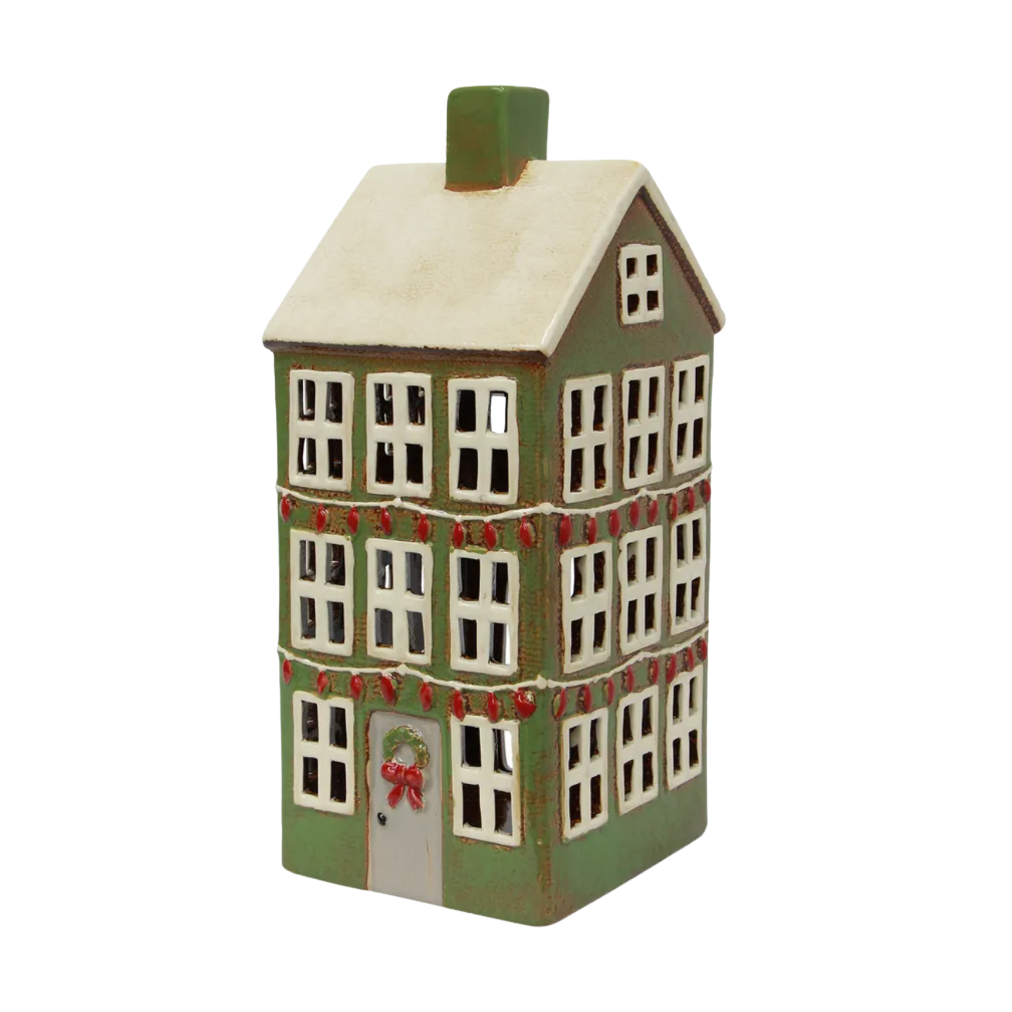 Alsace Tea Light Grande Chalet Christmas Green