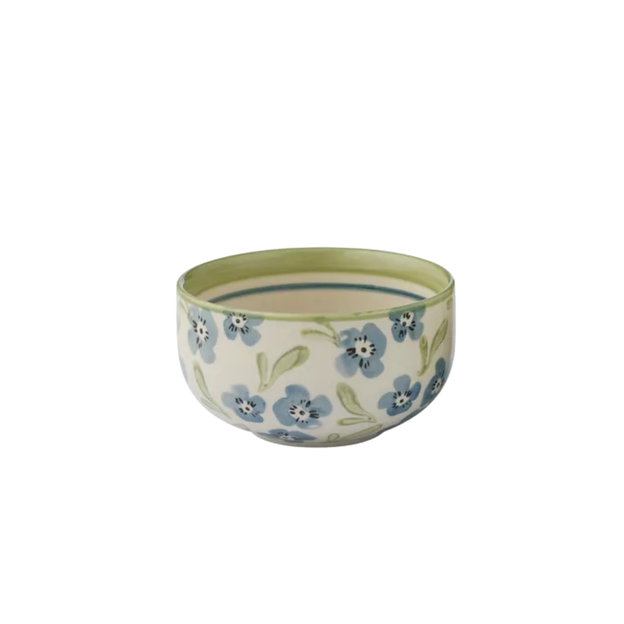 Olga Ceramic Bowl Blue & Olive Floral