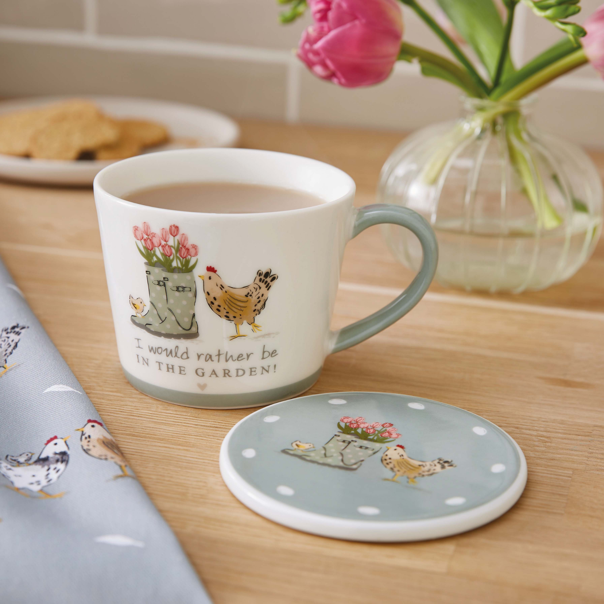 Conical Mug & Coaster Set Hen House Lane