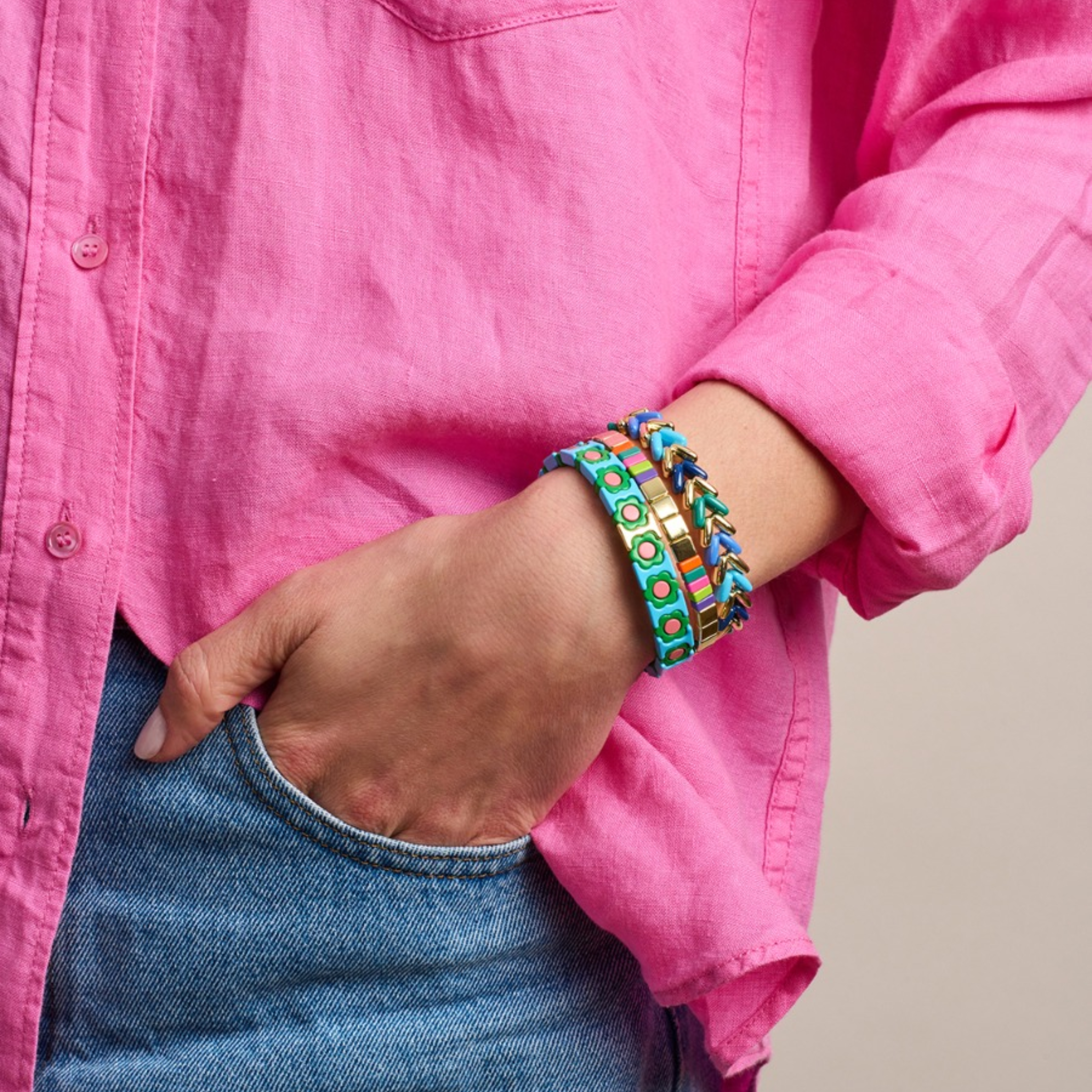 Blues Arrow Tile Bracelet