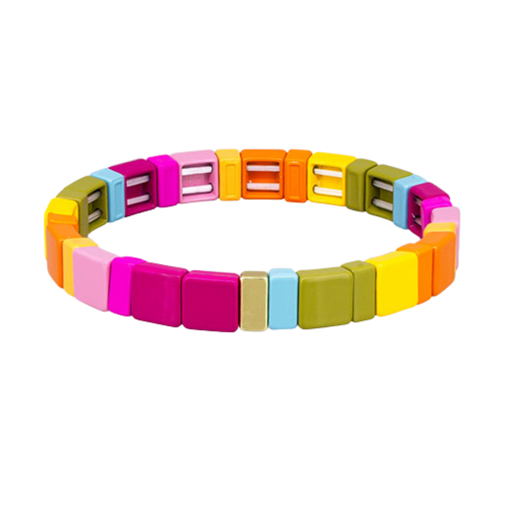 Orange Pinks Tile Bracelet