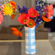 Cornflower Gingham Small Vase