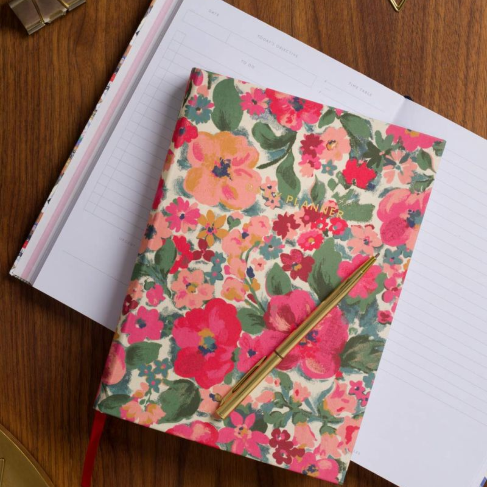 A5 Soft Cloth Cover Daily Planner Painterly Floral