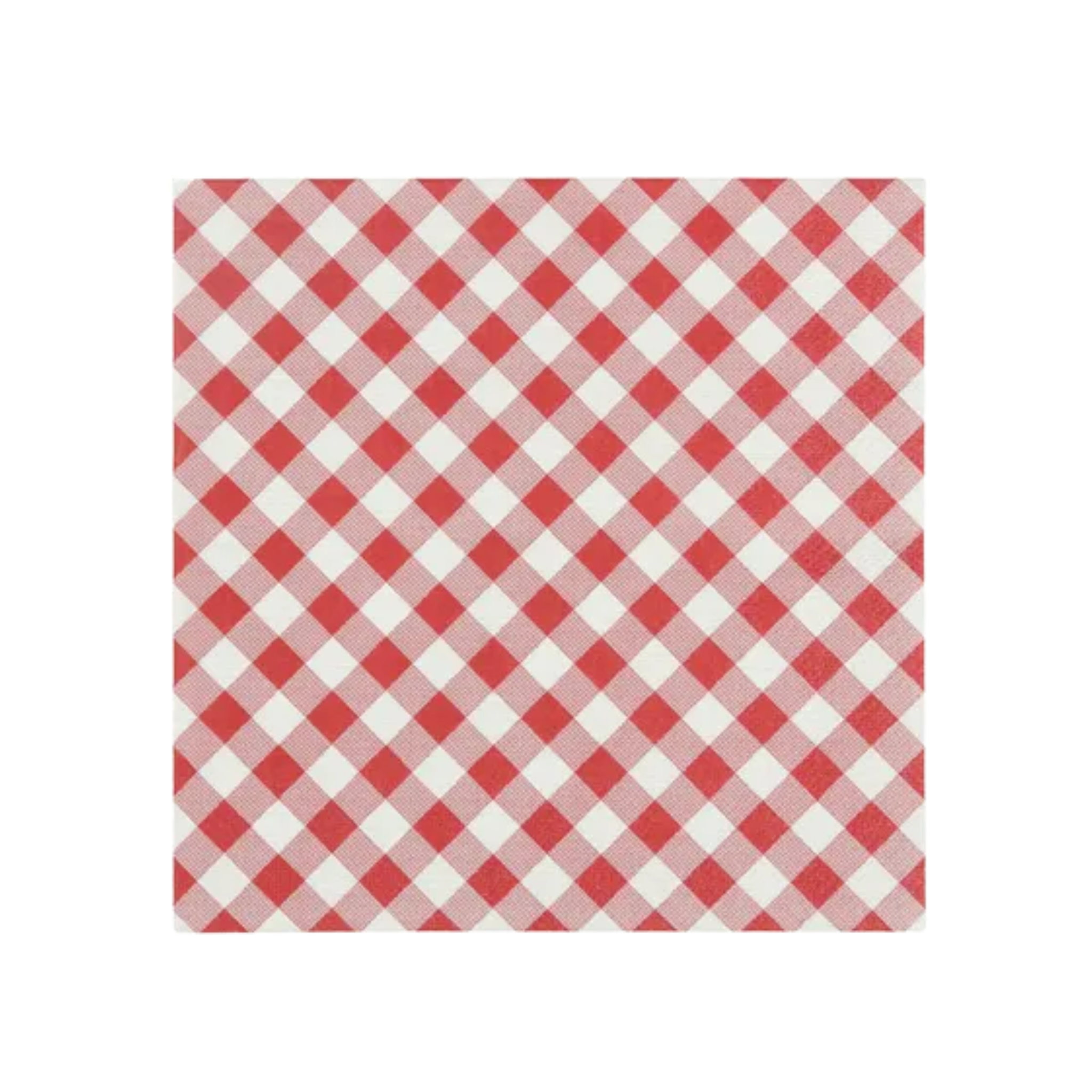Red Gingham Christmas Paper Napkins