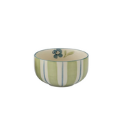 Olga Ceramic Bowl Blue & Olive Stripe