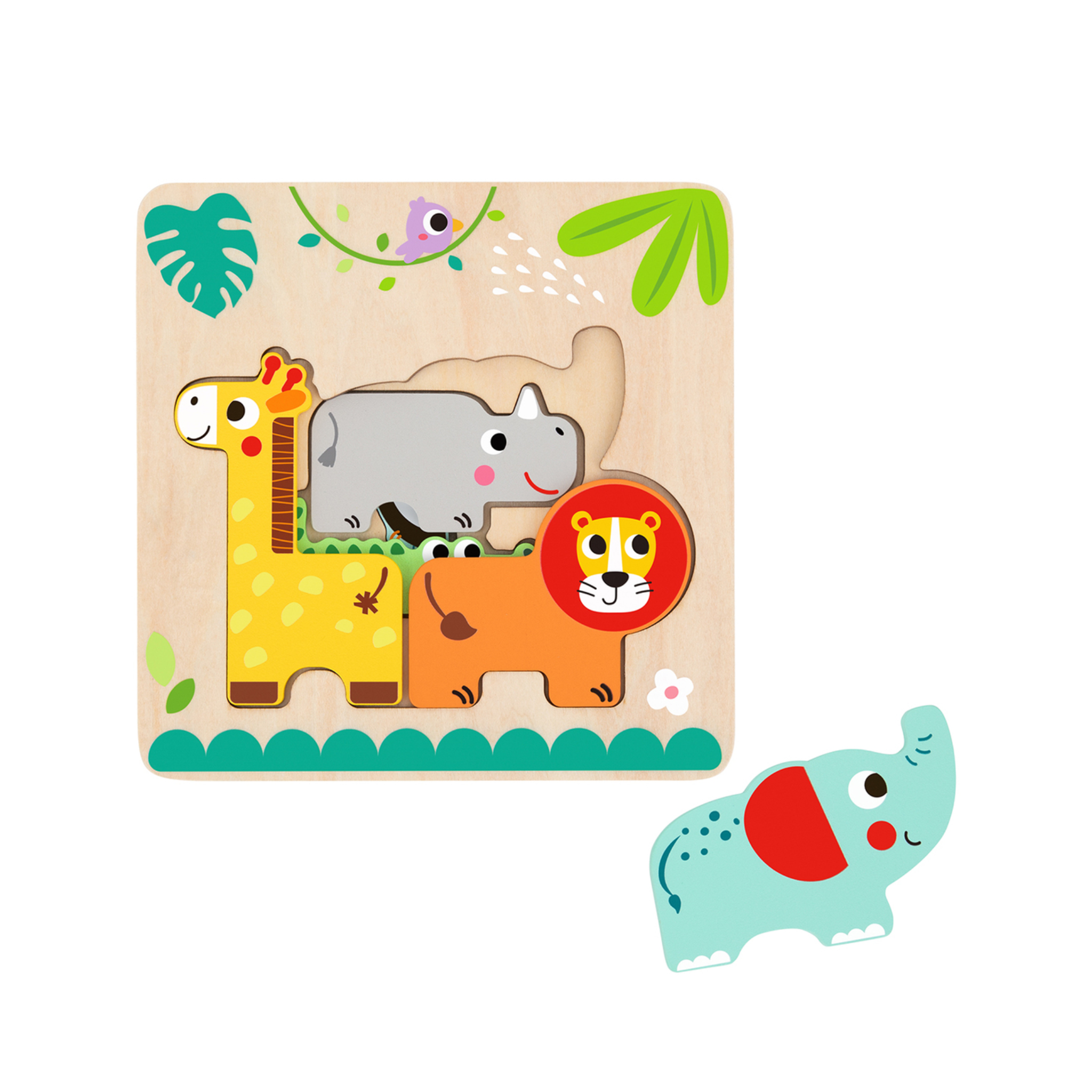Multi-Layered Jungle Animal Puzzle