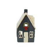 Alsace Tea Light Cottage Navy with Wreath