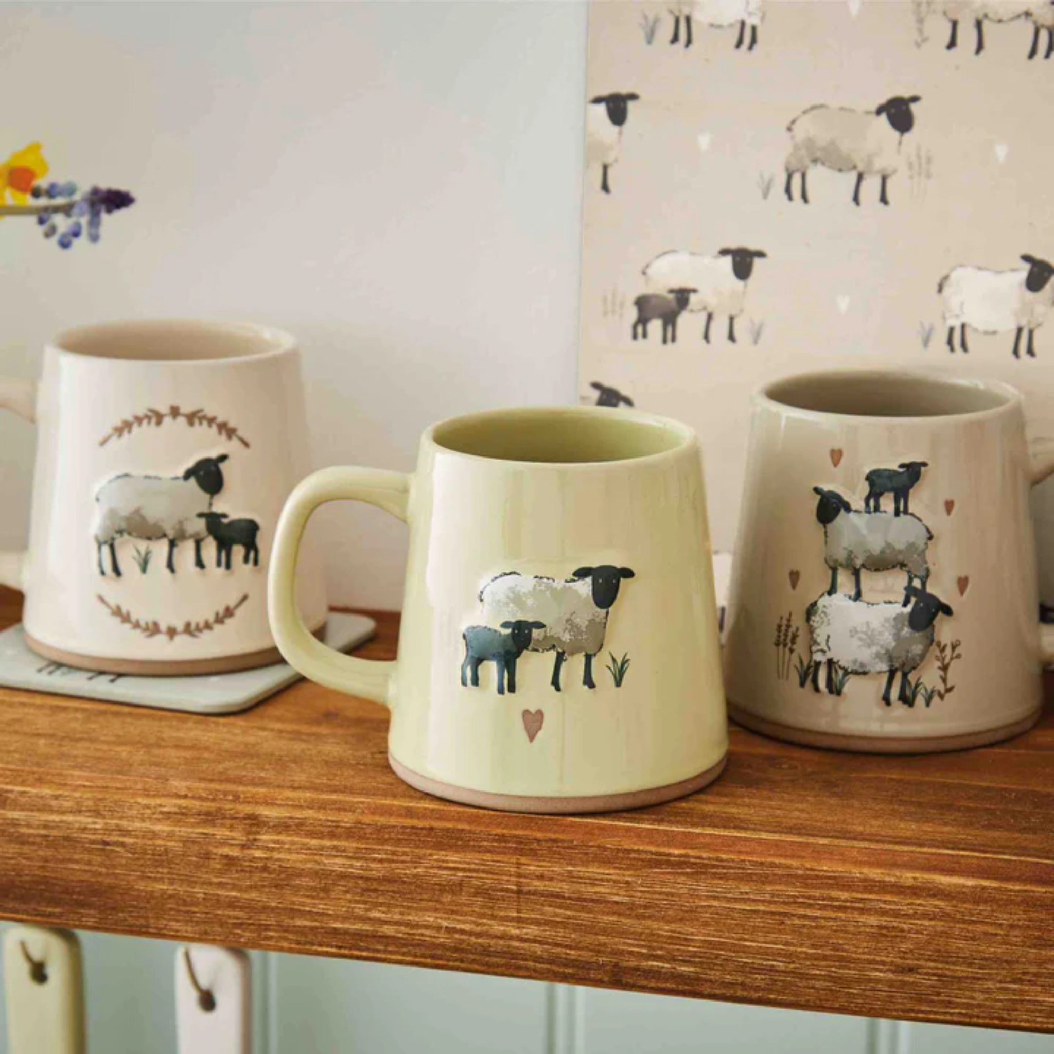 Reverse Conical Mug Highland Sheep Sage