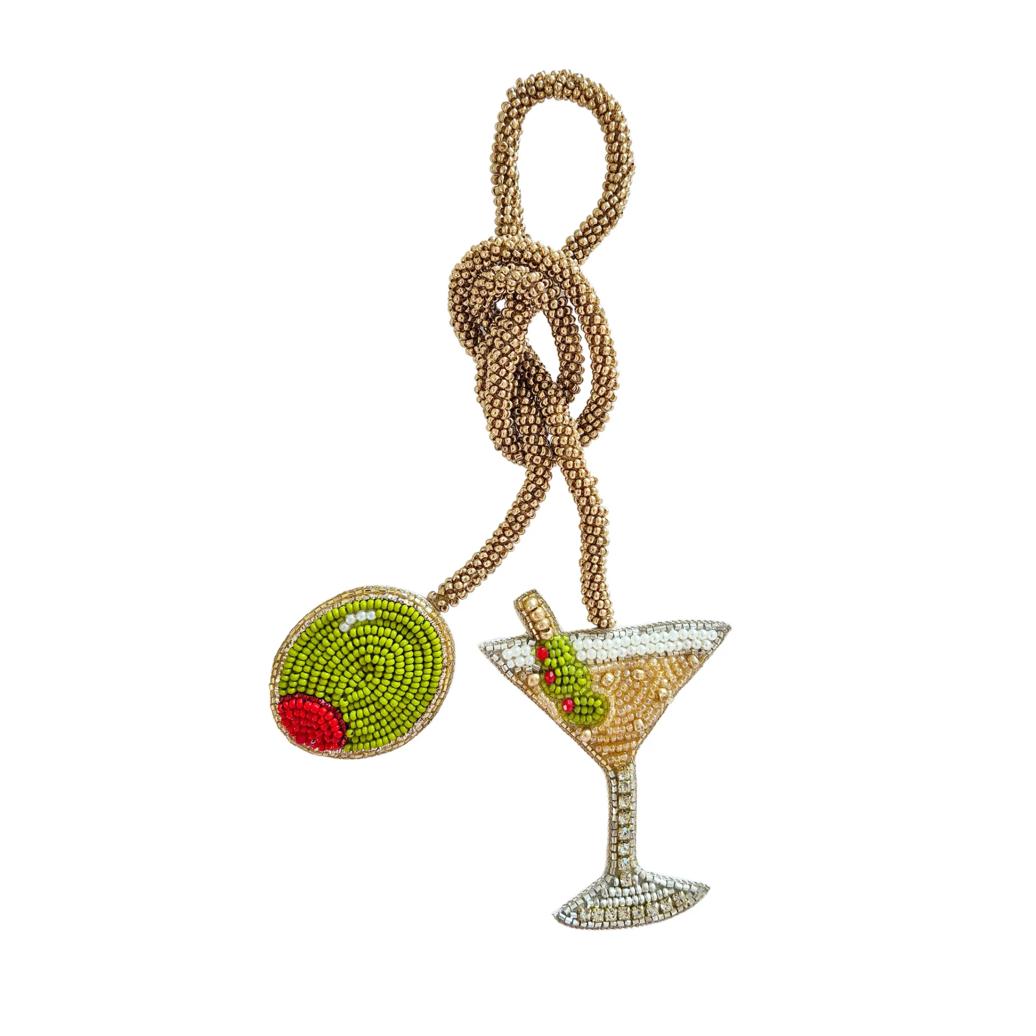 Martini Beaded Bag Charm