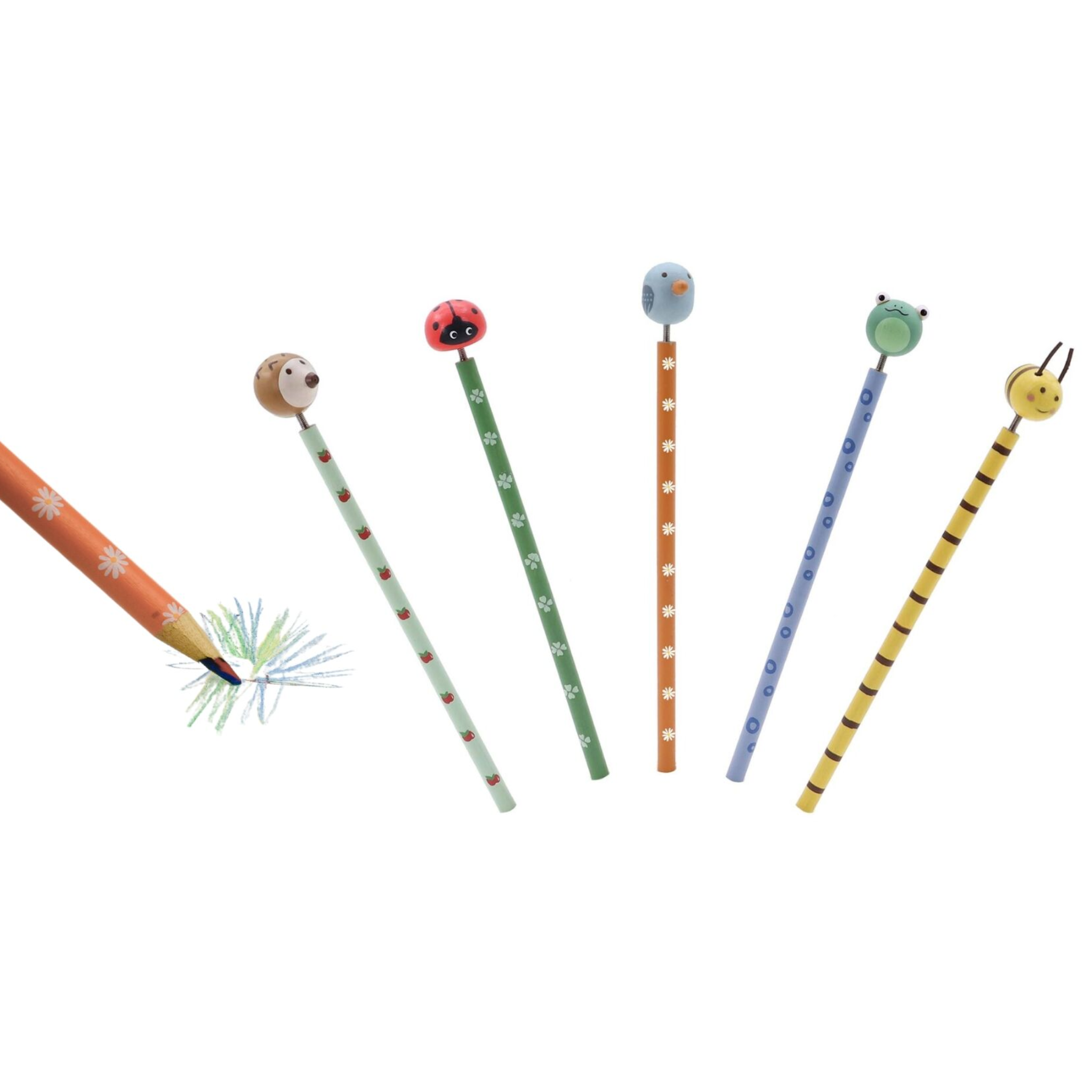 Wooden Spring Insect Multi Coloured Pencils