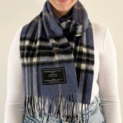 Thomson Enlarged Denim Scottish Tartan Lambswool Scarf