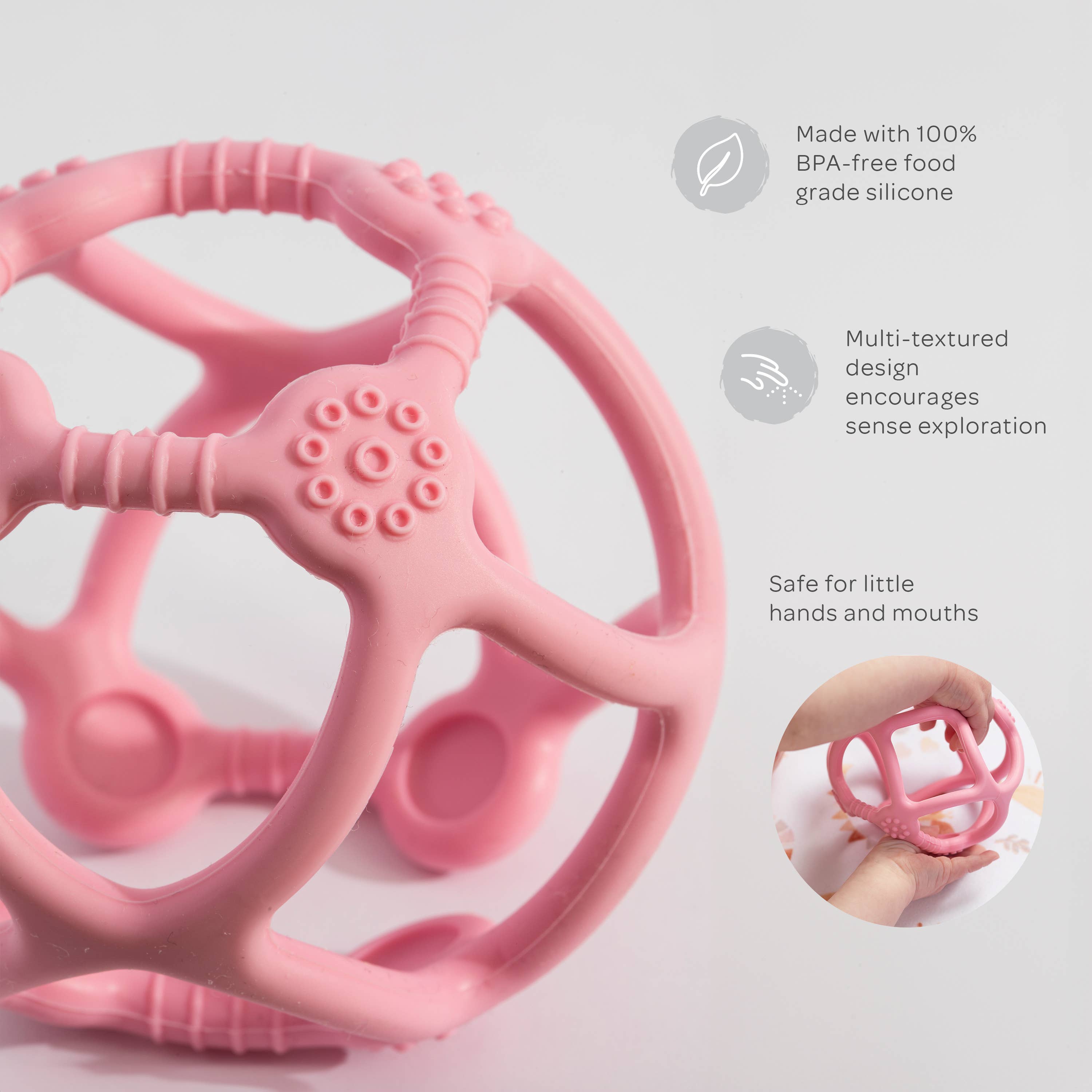 Silicone Teething Ball Light Pink
