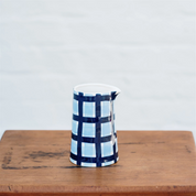 Navy & Cornflower Gingham Milk Jug