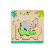 Multi-Layered Jungle Animal Puzzle