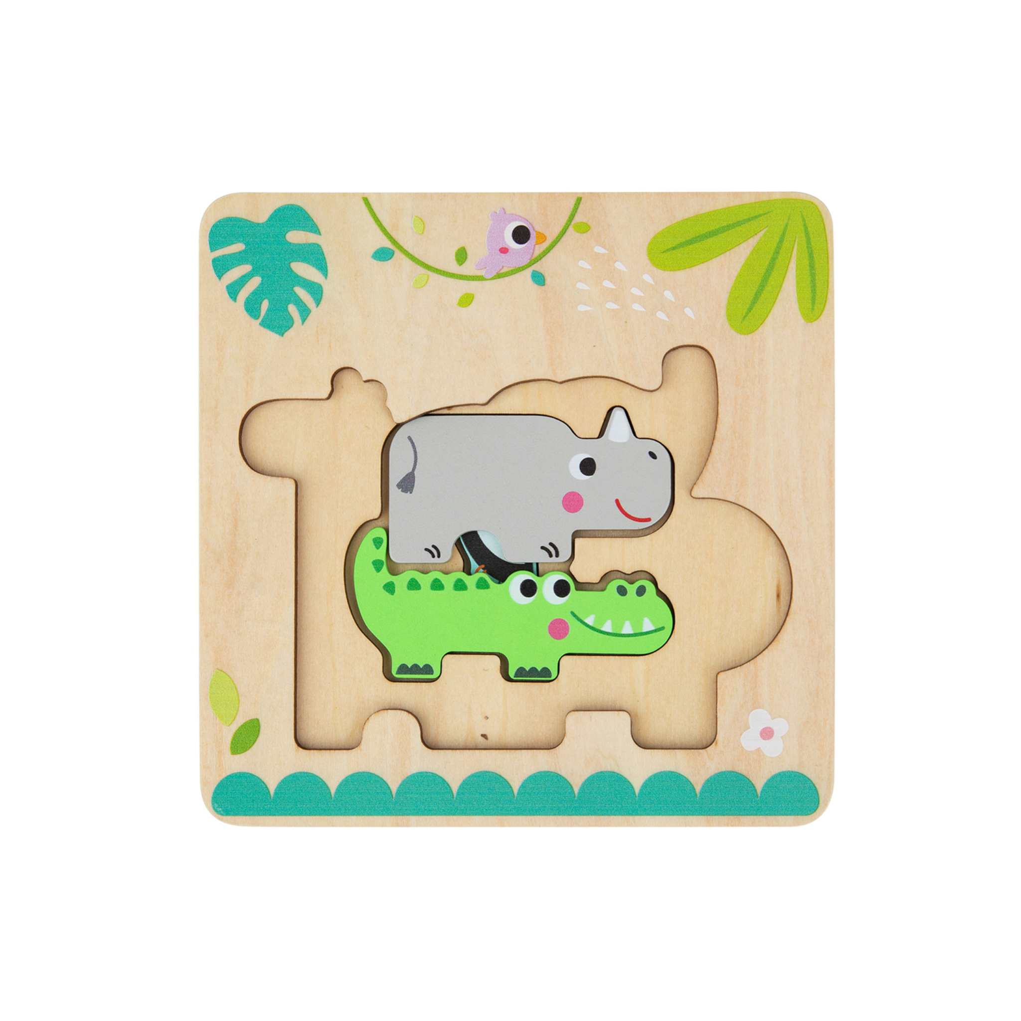 Multi-Layered Jungle Animal Puzzle