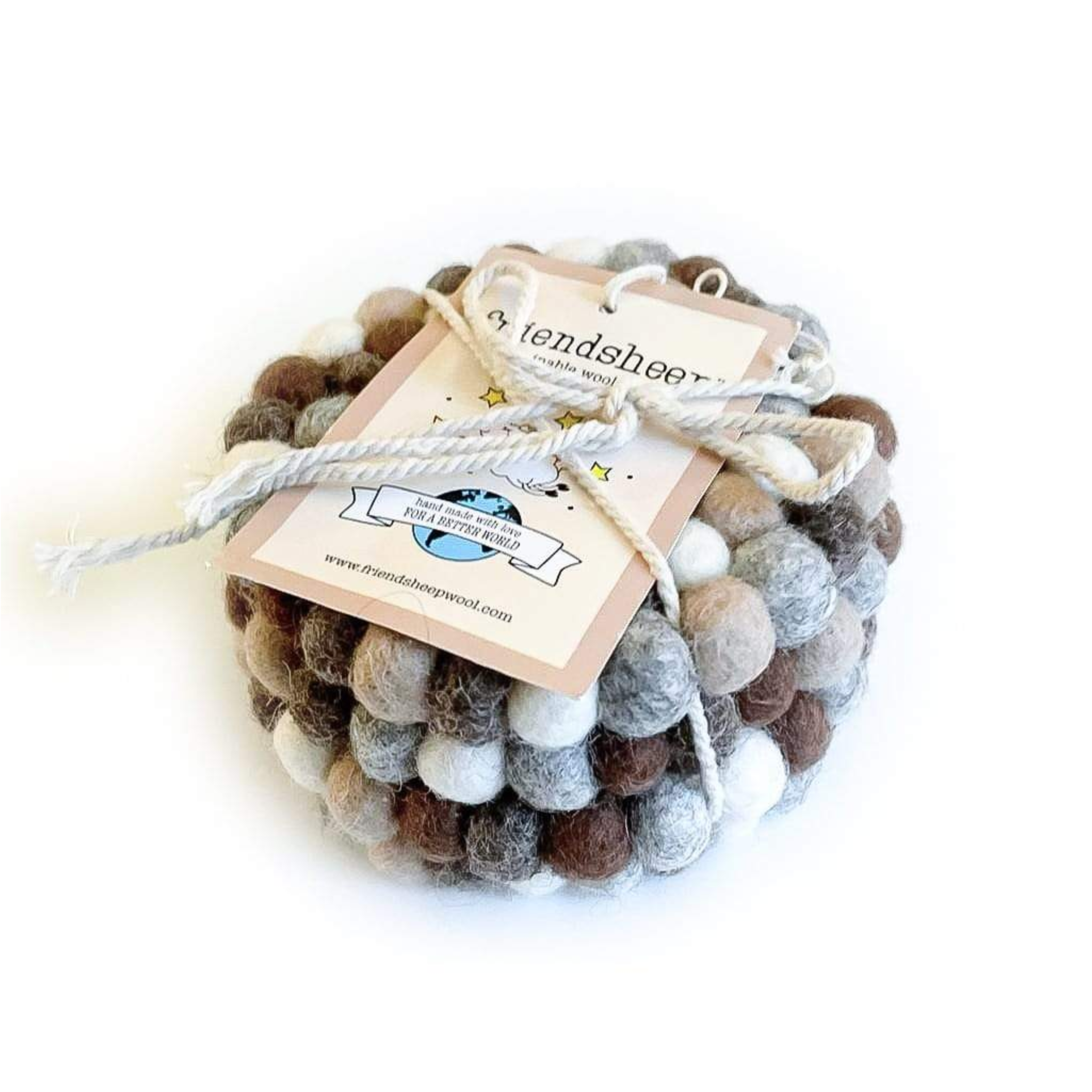 Set Of 4 Eco Coasters Earth Tones