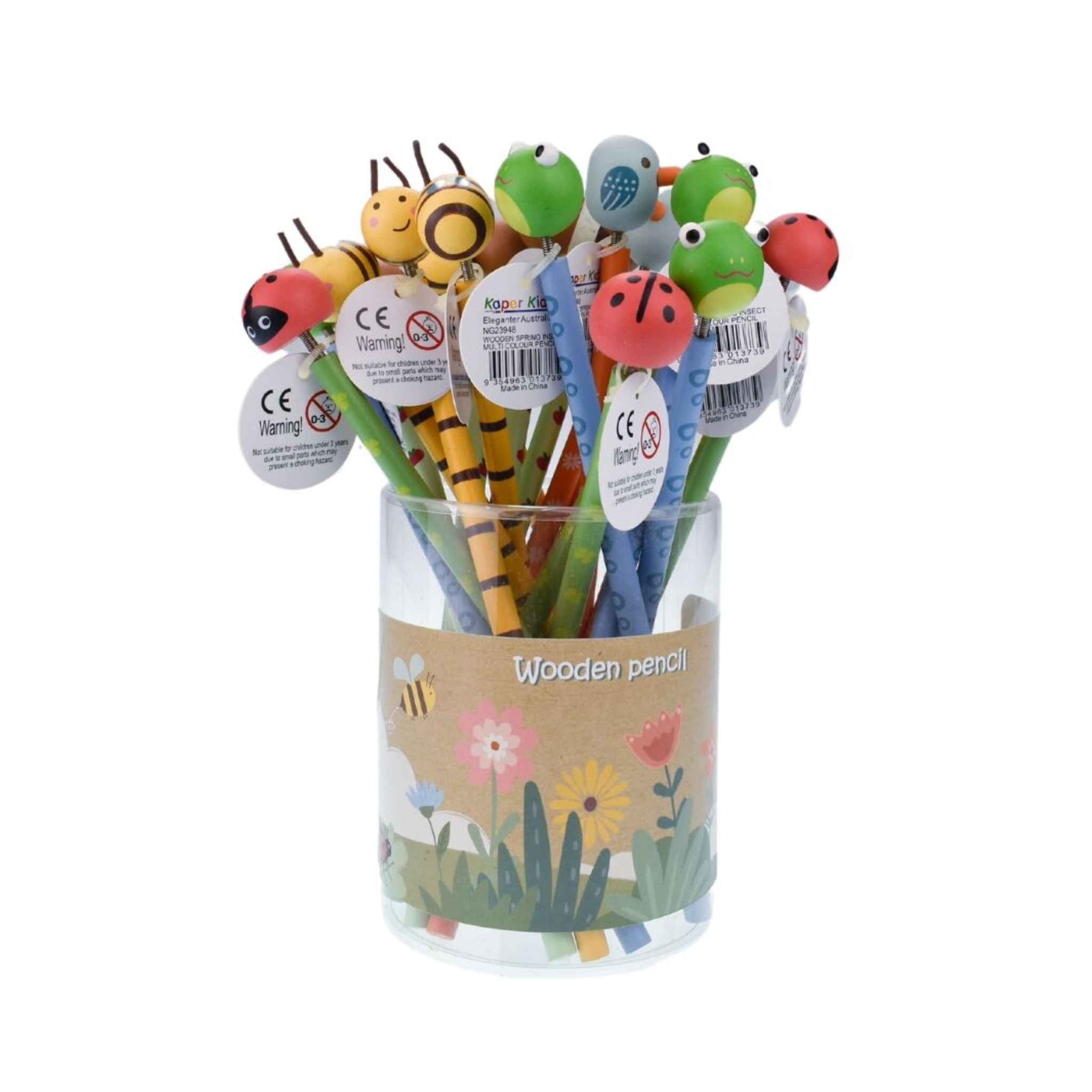 Wooden Spring Insect Multi Coloured Pencils