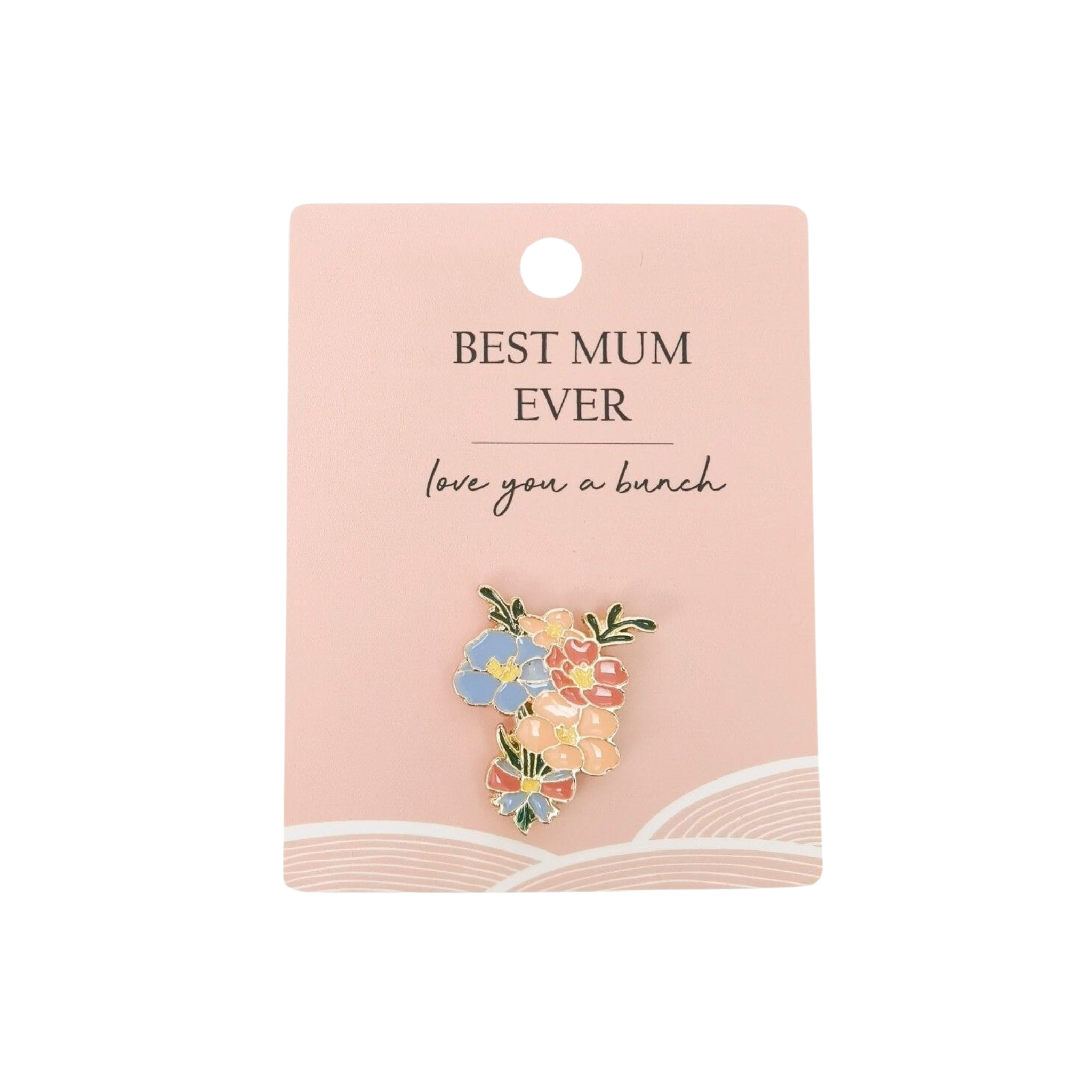 Best Mum Memento Pin Blue