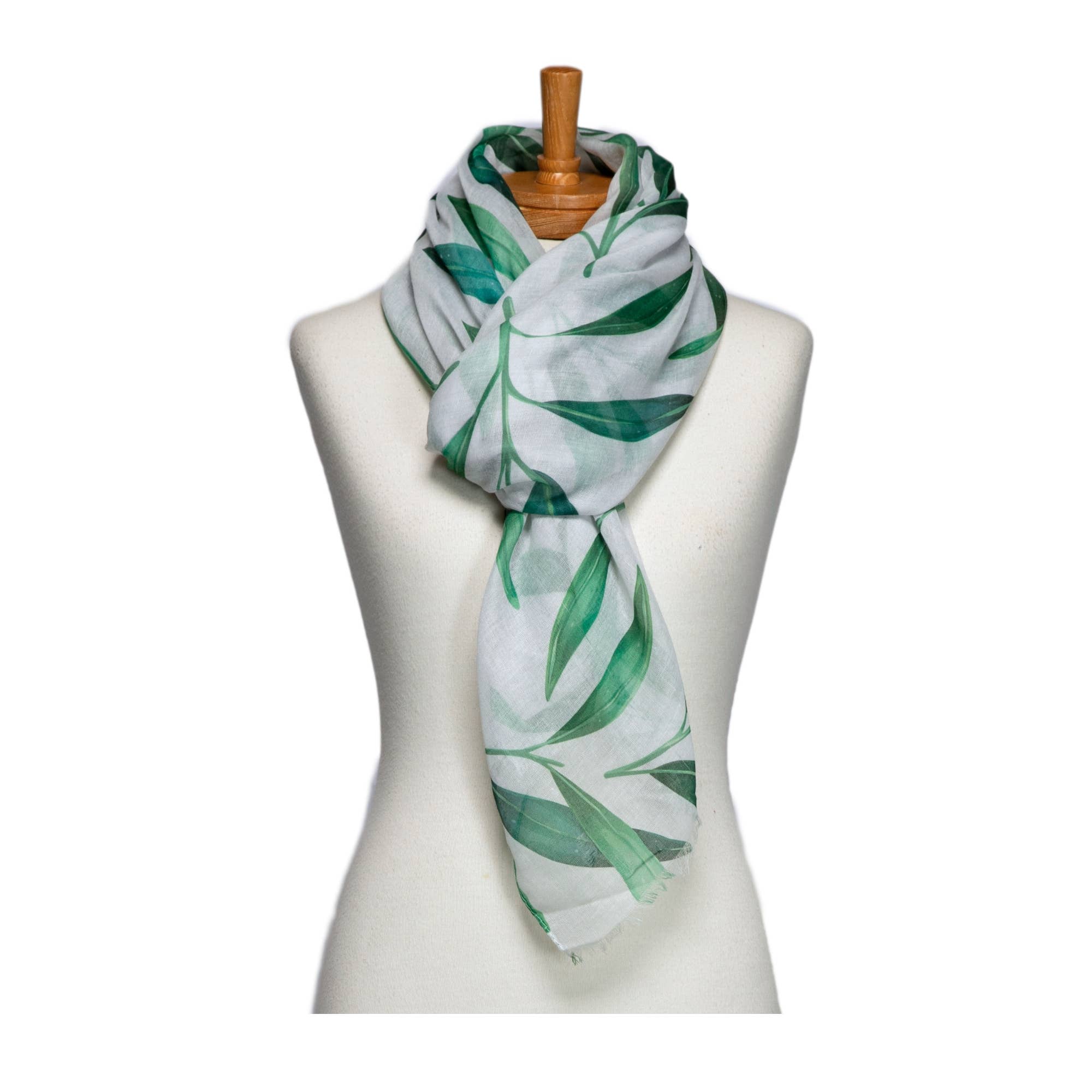 White Leaves Scarf