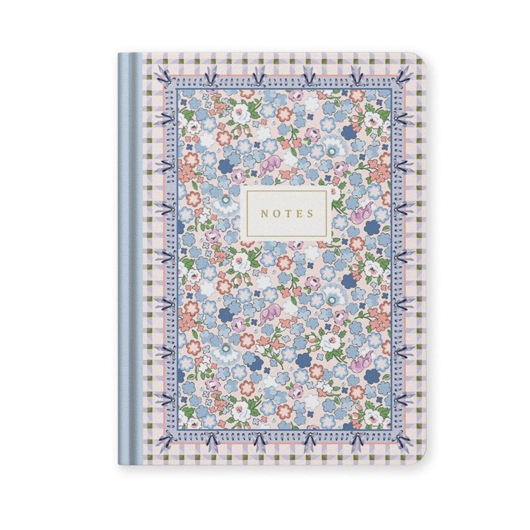 B6 Premium Hard Cover Notebook Cream Dreamy Ditsy Check
