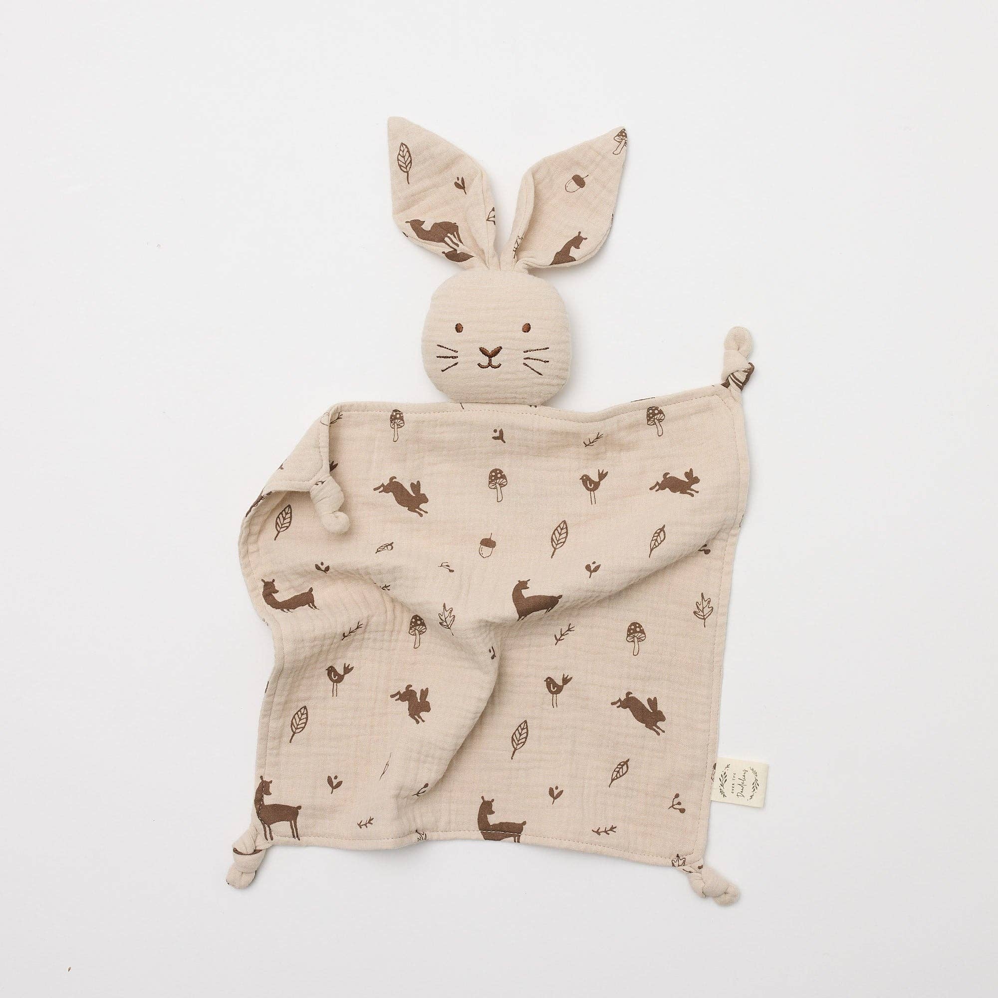 Organic Muslin Bunny Lovey Woodlands