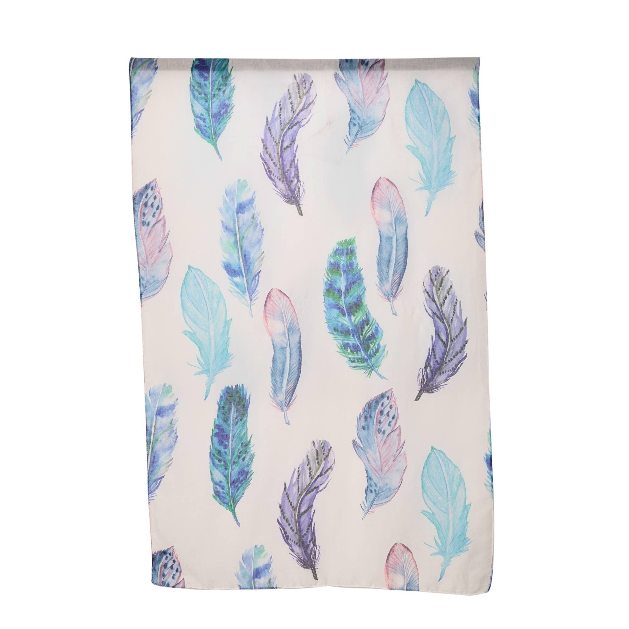 Blue Feather Pattern Scarf