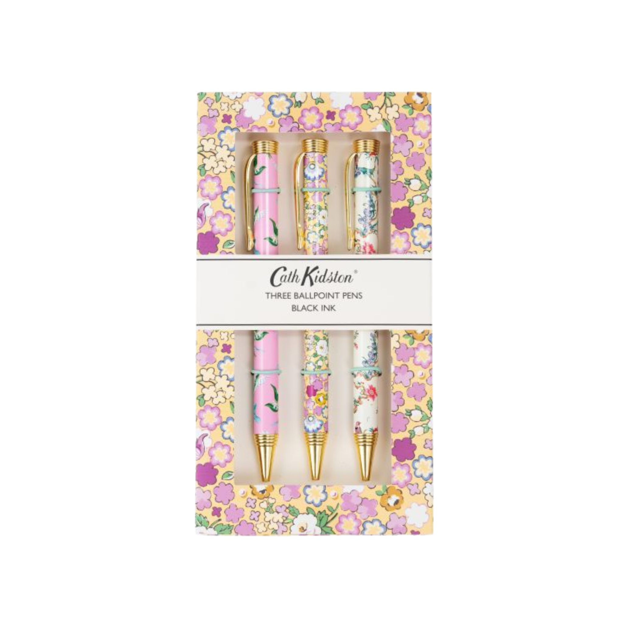 Set Of 3 Luxury Floral Ballpoint Pens