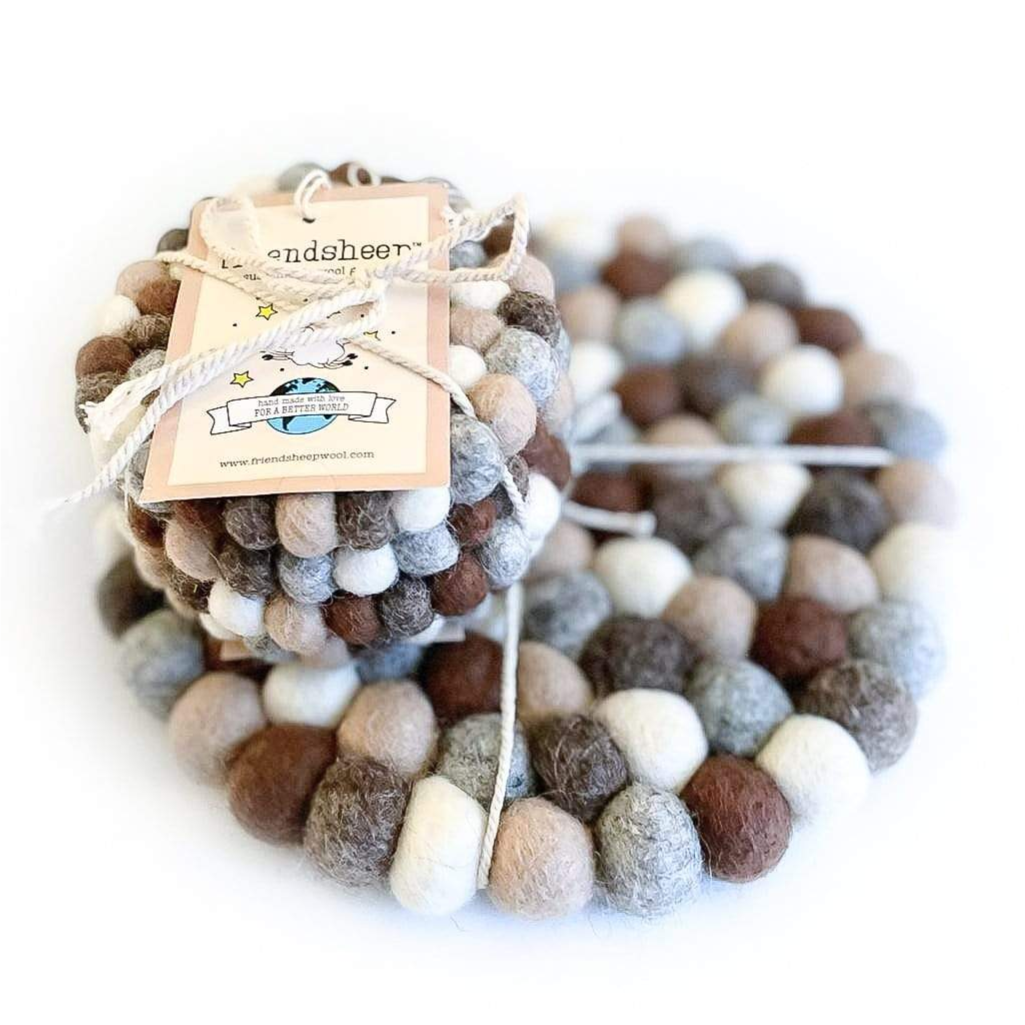 Set Of 4 Eco Coasters Earth Tones