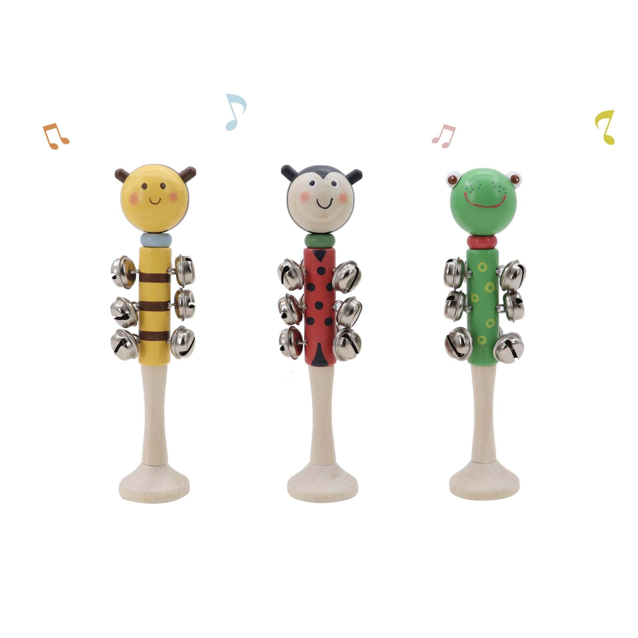 Wooden Insect Bell Stick Frog