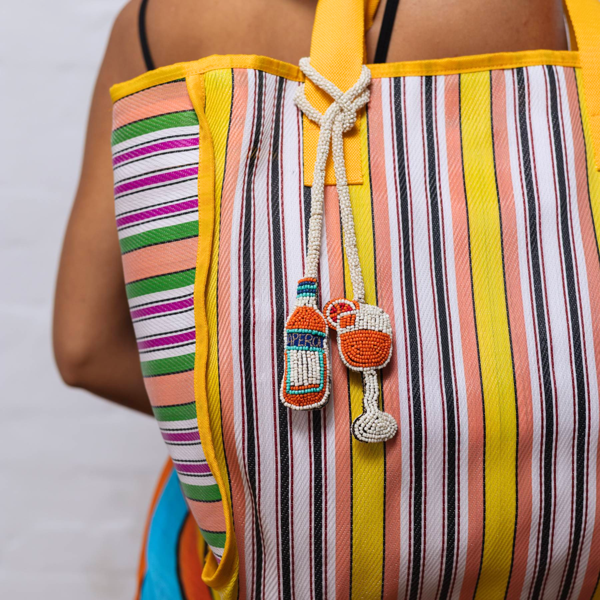 Aperol Spritz Beaded Bag Charm