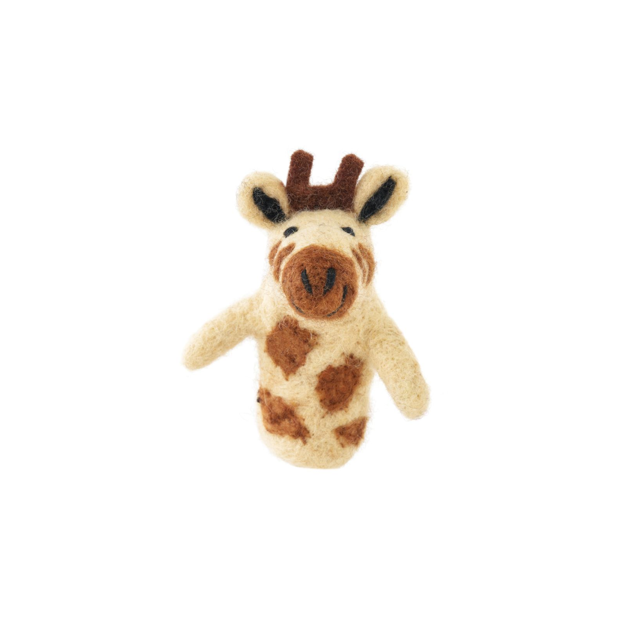 Handmade Felted Finger Puppet Giraffe