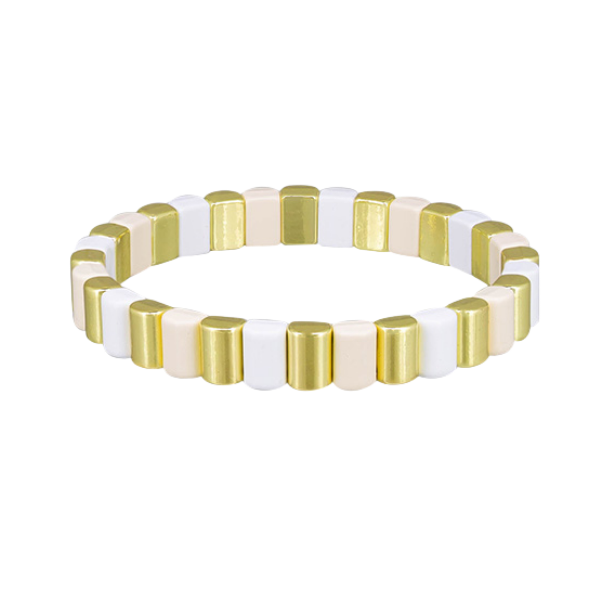 White Scalloped Tile Bracelet